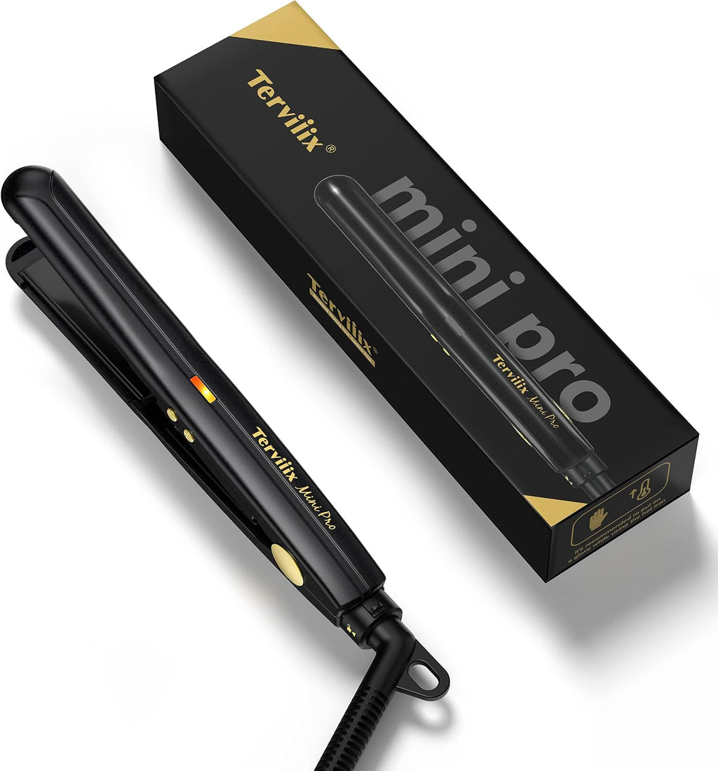 Terviiix Mini plancha plana para cabello corto, temperatura ajustab...