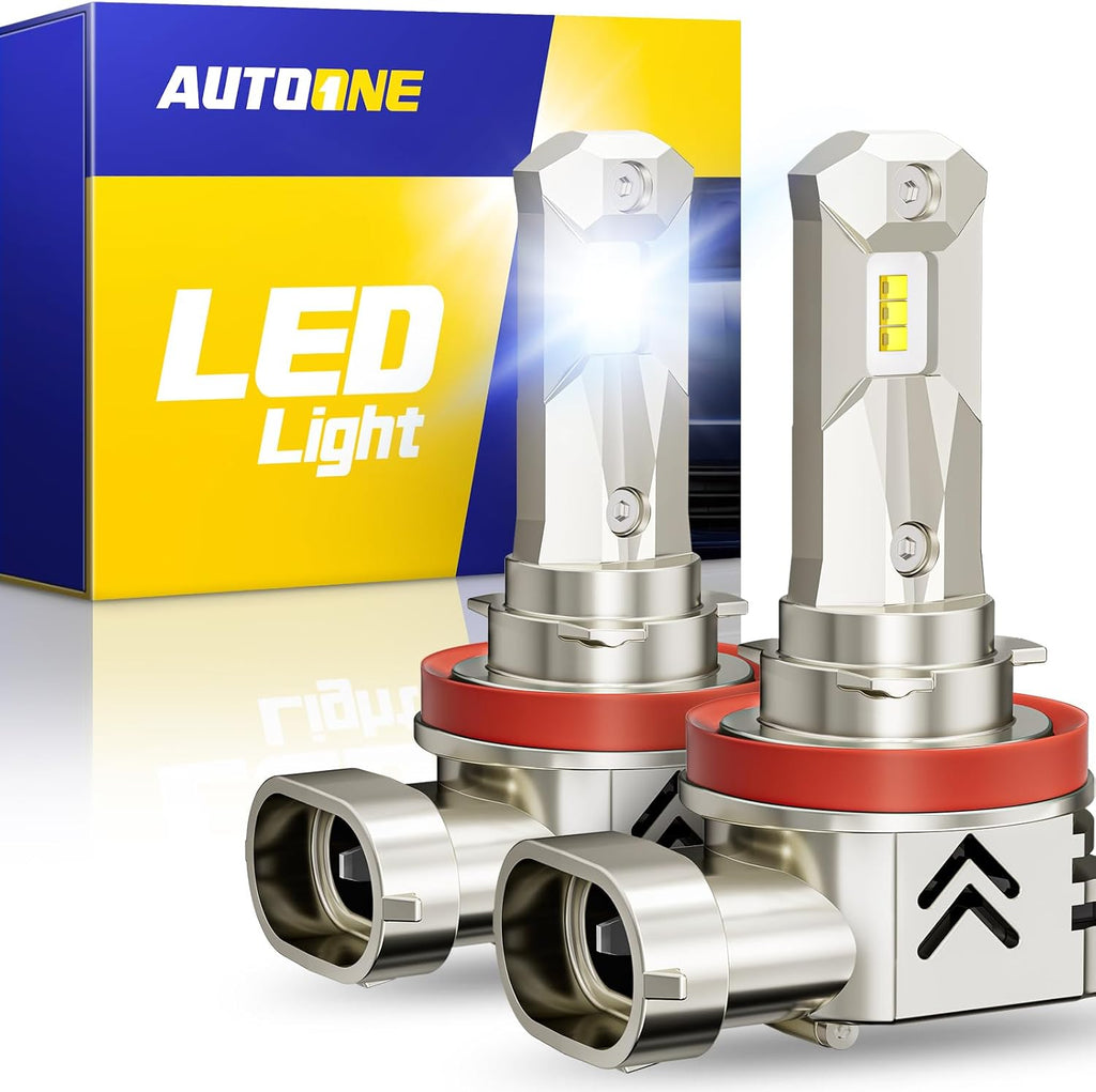 AUTOONE - Bombillas LED H11\/H9, tamaño OEM, ajuste directo, 80000...