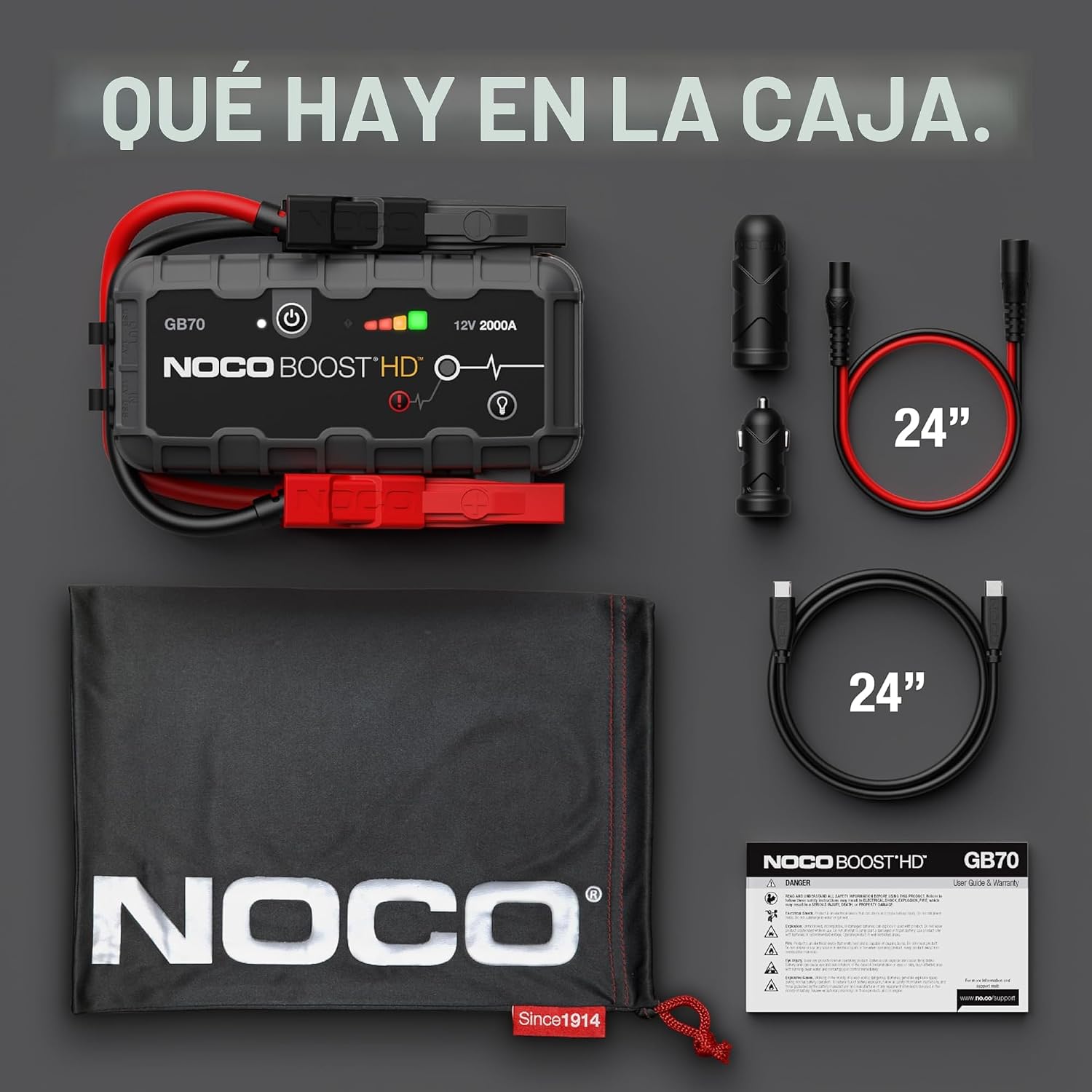 NOCO Boost GB70: Arrancador de 2000 A UltraSafe \u2013 Paquete de r...