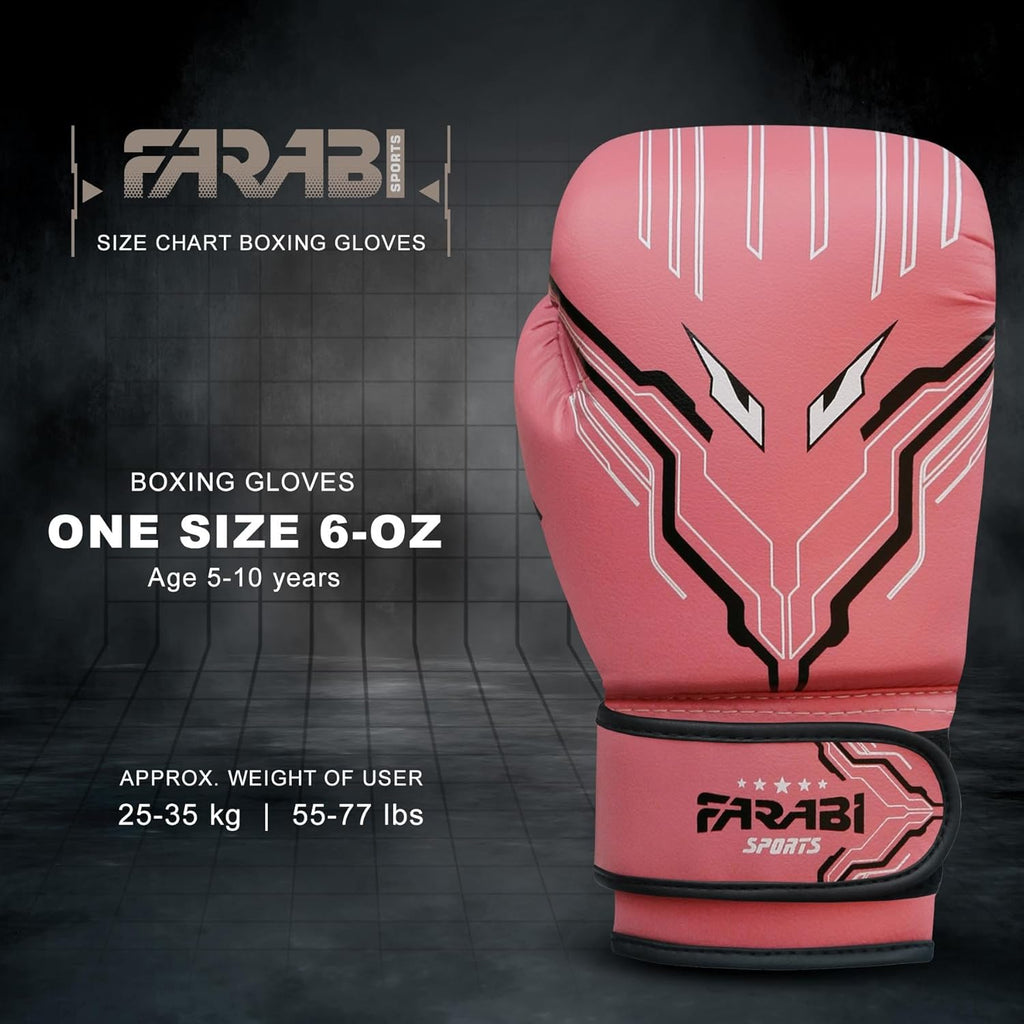 Farabi Sports Guantes de boxeo para niños y niñas, guantes de kickb...