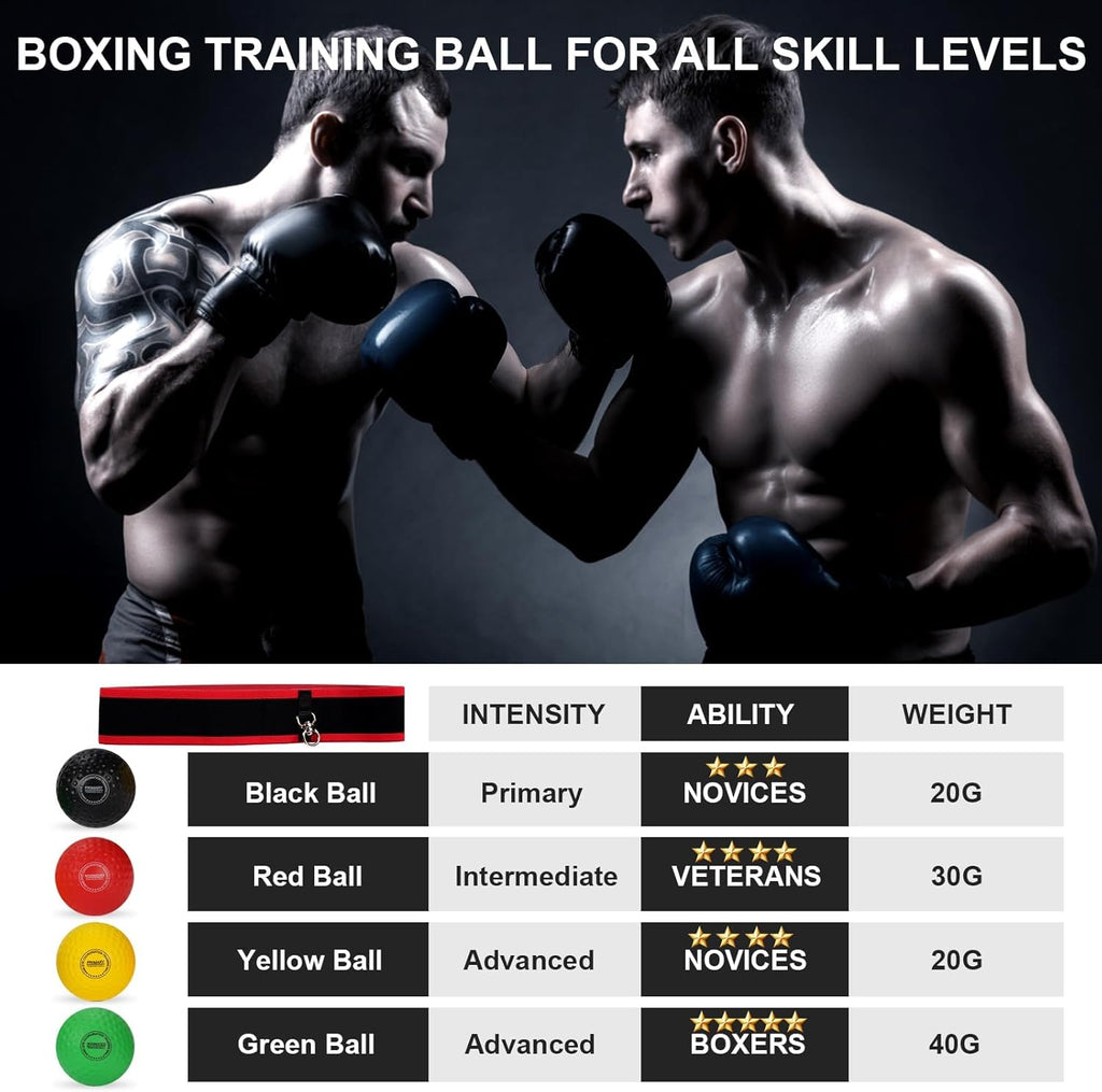 Dermasy - Pelota de reflejos de boxeo mejorada, pelota de entrenami...