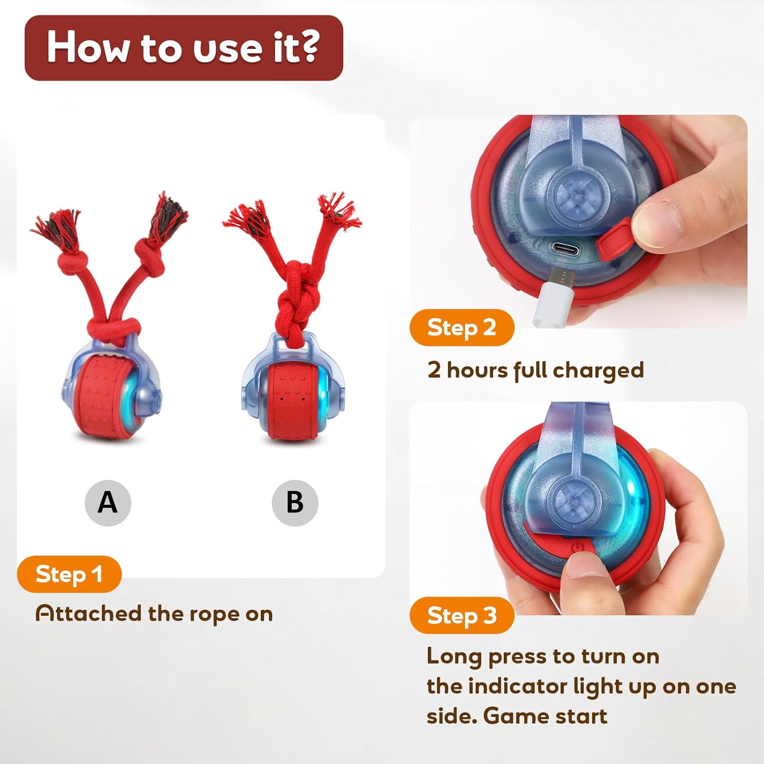 BENTOPAL Juguetes para Perros Pelota Interactiva para Perros con Pe...