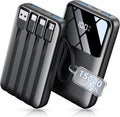 Banco de energía, cargador portátil de 15000 mAh con cable integrad...