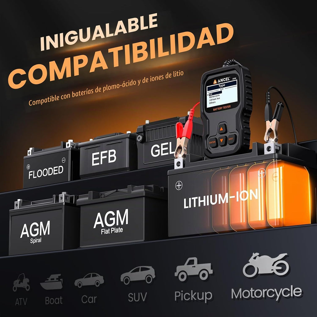 ANCEL BT310 - Probador de batería de coche de 12 V 24 V, probador d...