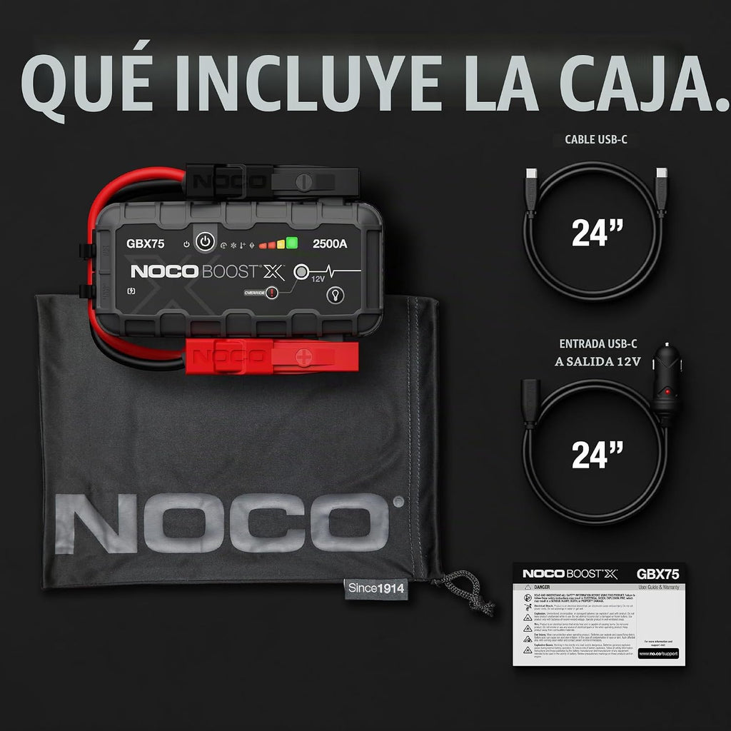 NOCO Boost X GBX75 Ultrasafe - Batería de arranque portátil de 2500...