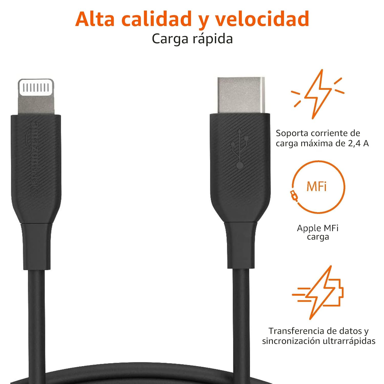 Amazon Basics Cable USB-2.0 tipo C a Lightning (certificado MFi), 3...