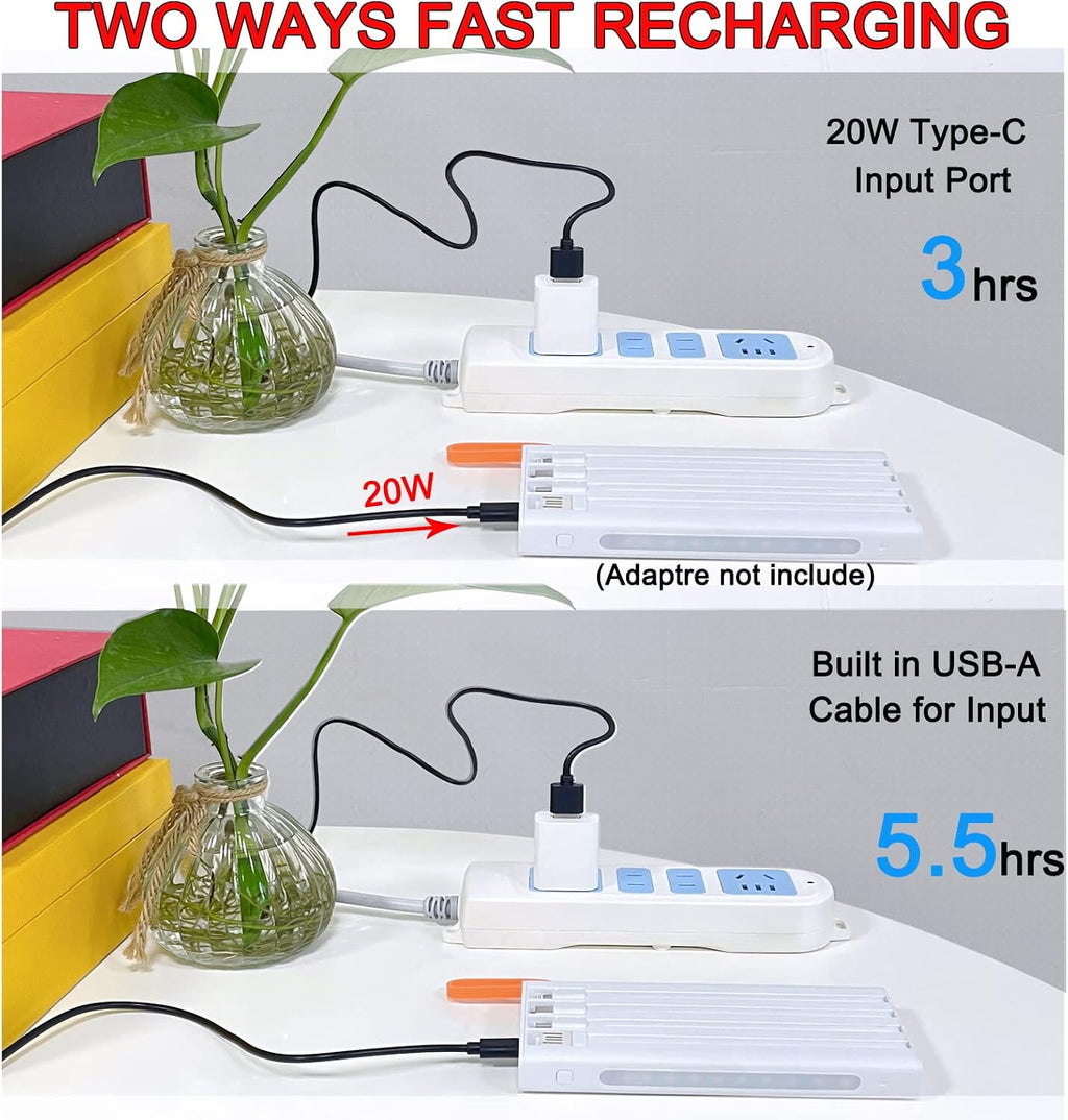 Cargador portátil con cables integrados, banco de energía Mandarook...