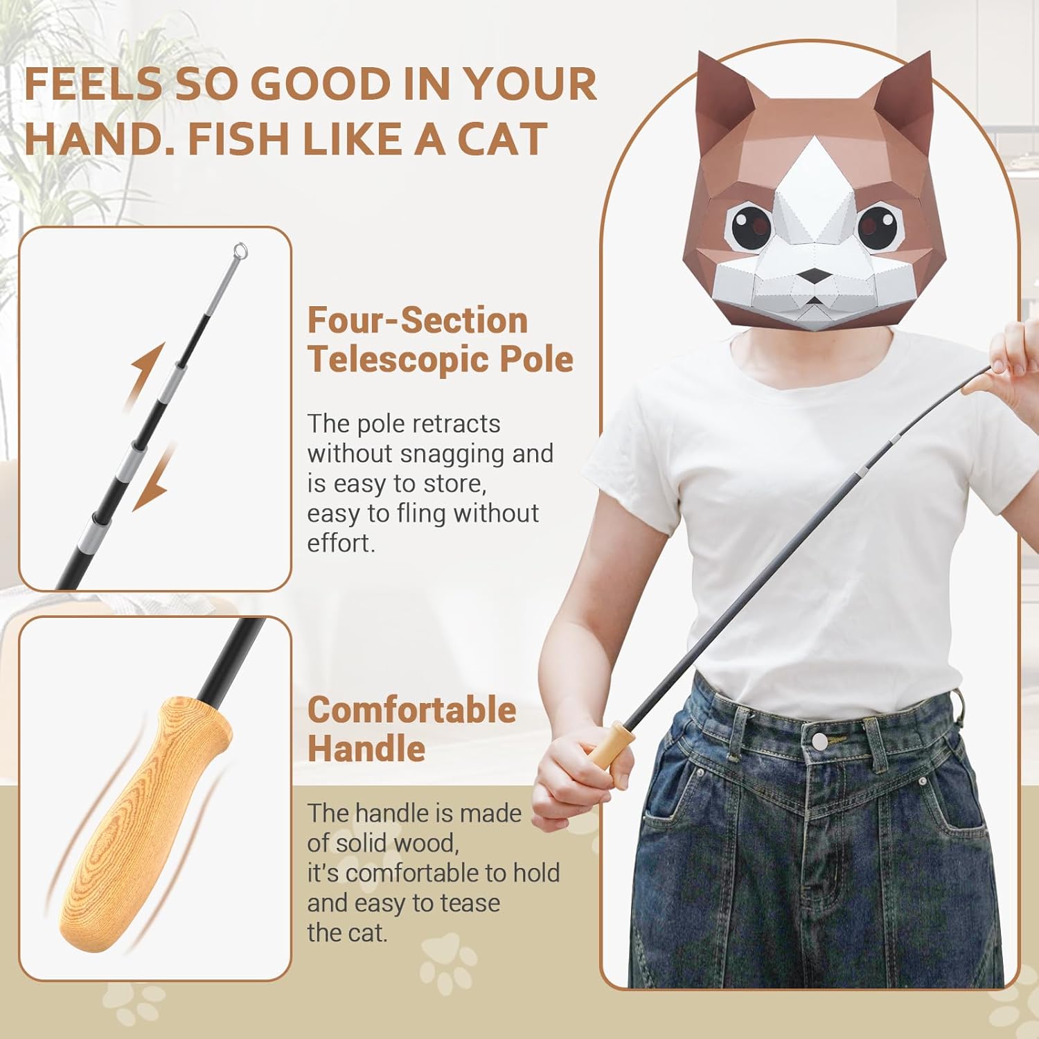 ROSAUI Juguetes de varita para gatos, juguete interactivo de pájaro...