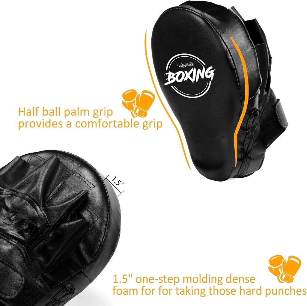 Valleycomfy - Manoplas de boxeo curvadas de piel sintética para ent...