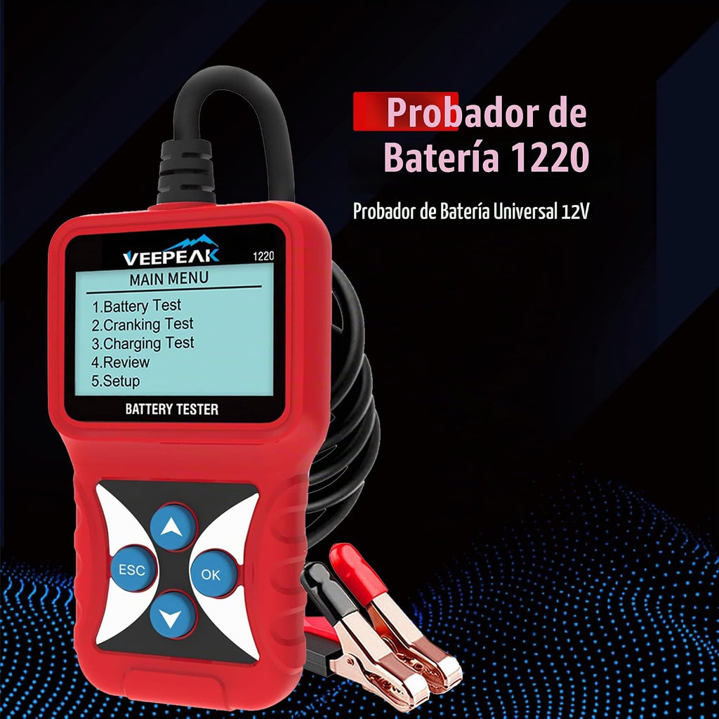 Veepeak Probador de Batería de Coche de 12V, Probador de Carga Auto...