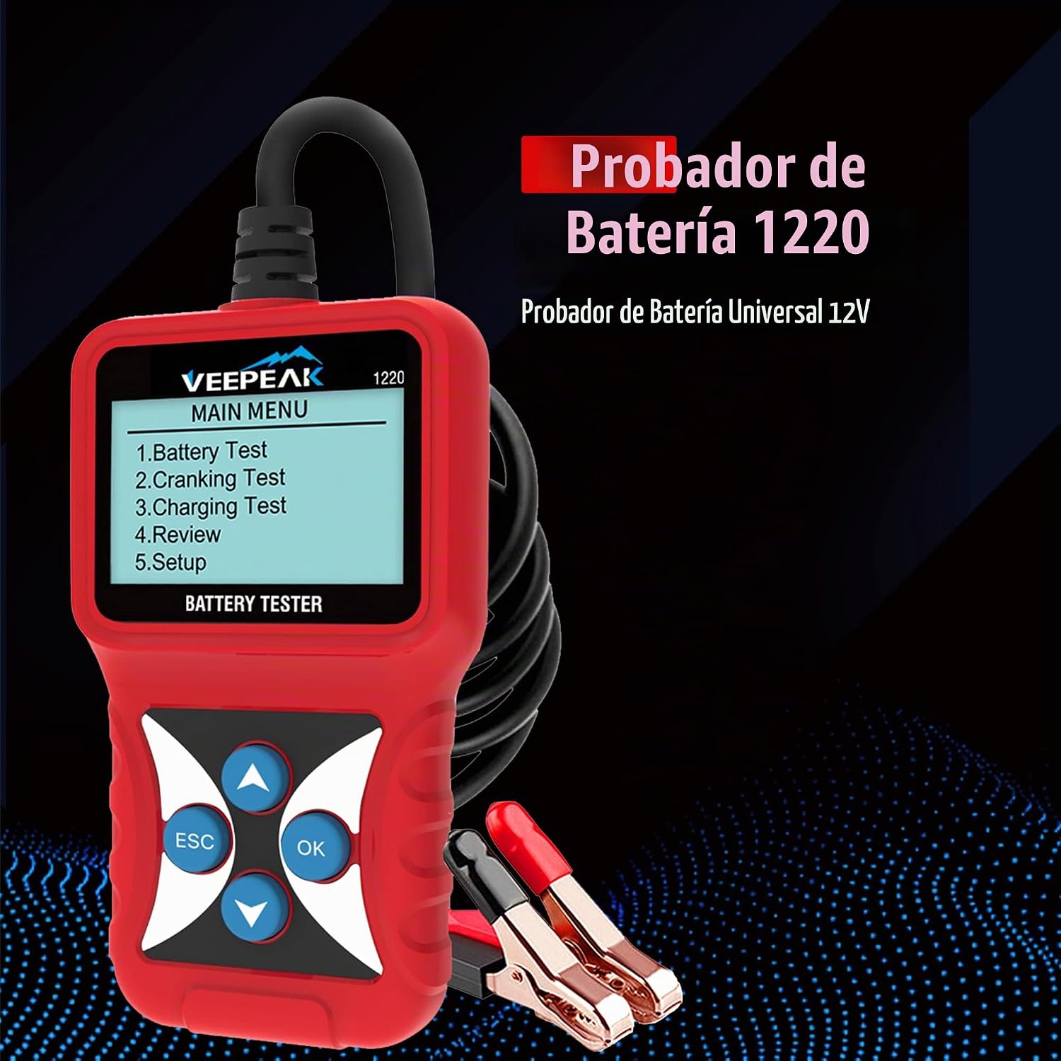 Veepeak Probador de Batería de Coche de 12V, Probador de Carga Auto...