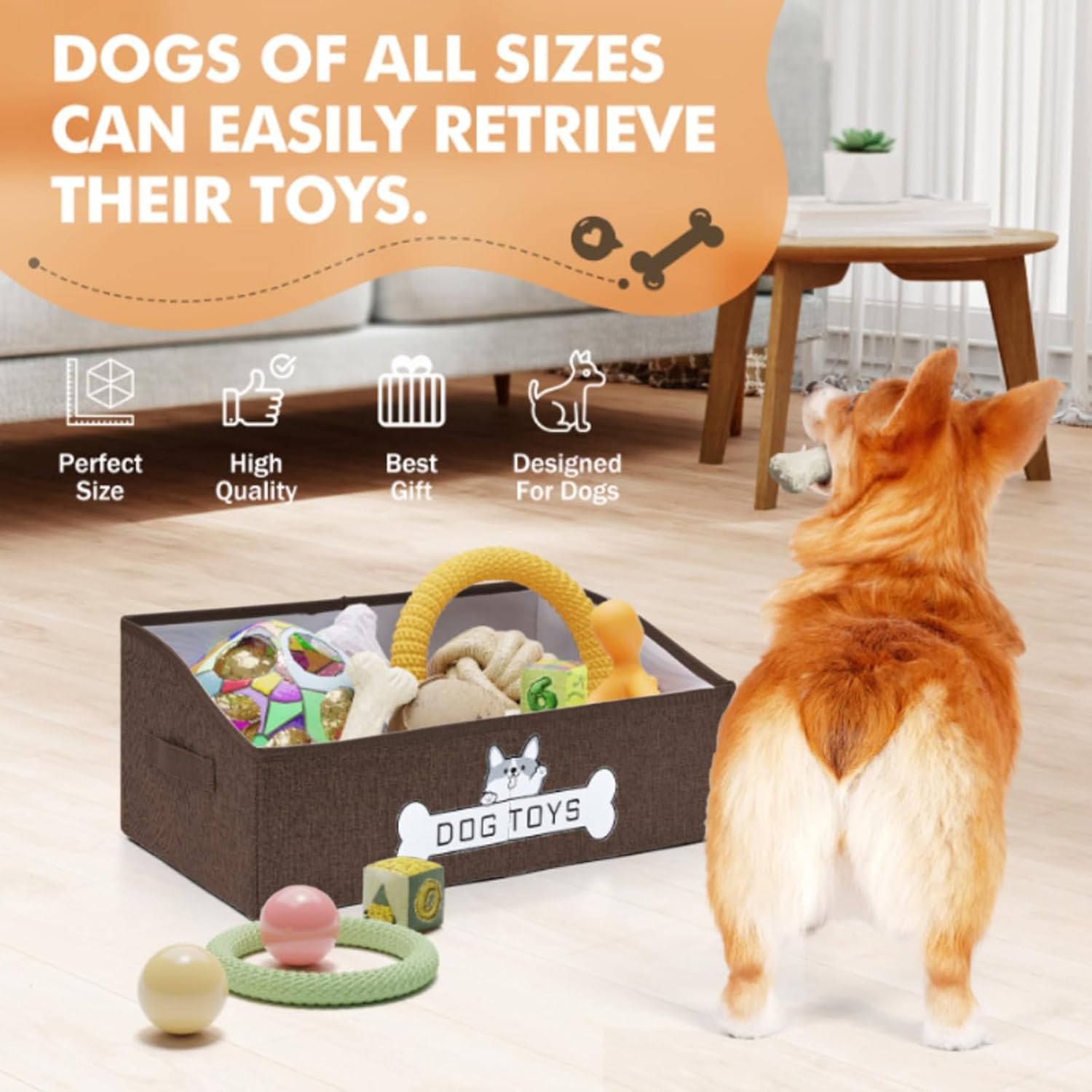 Cesta de juguetes para perros Mutiearo, especialmente diseñada para...
