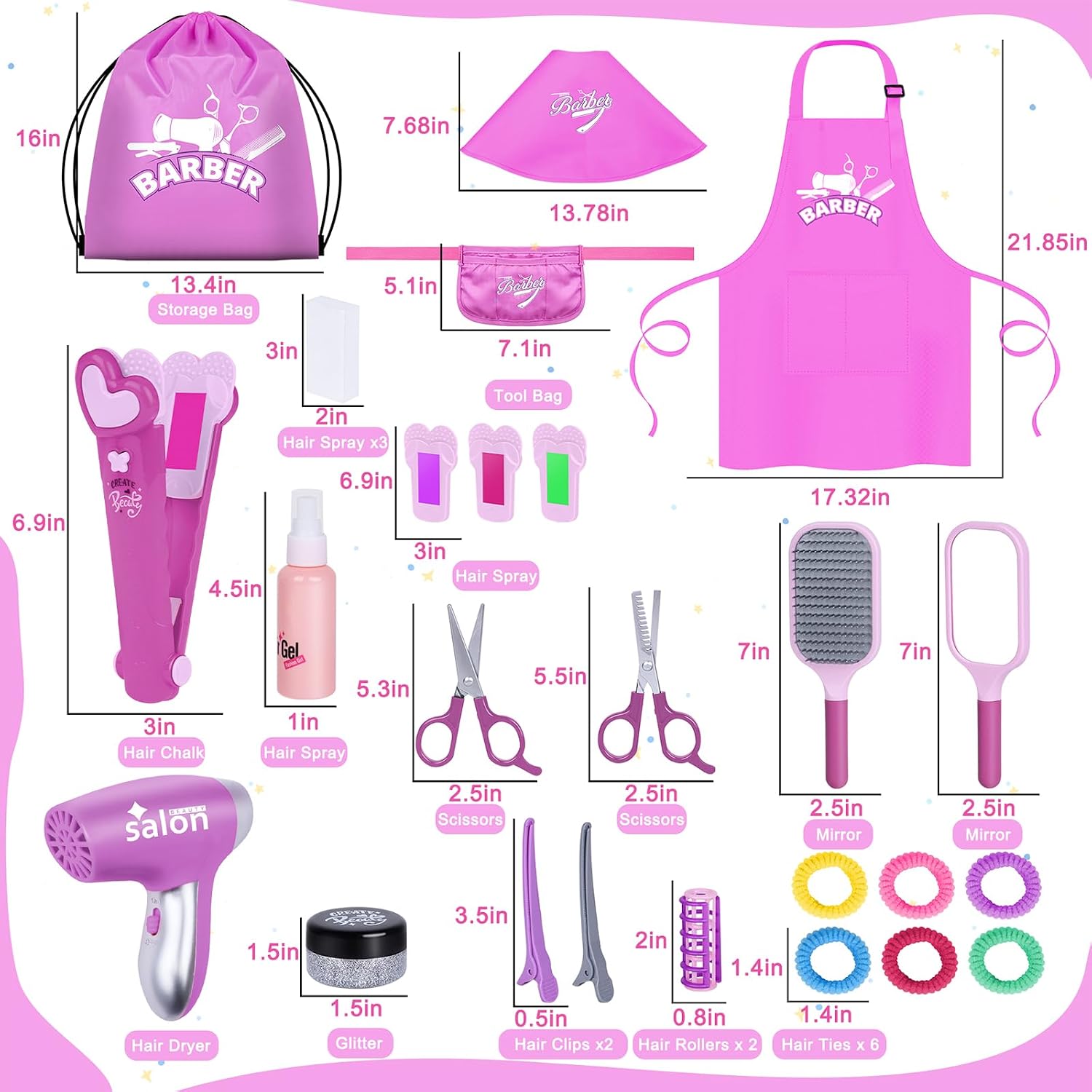 Gifts2U Juguetes de Peluquería para Niñas, Set de Juego de Peluquer...