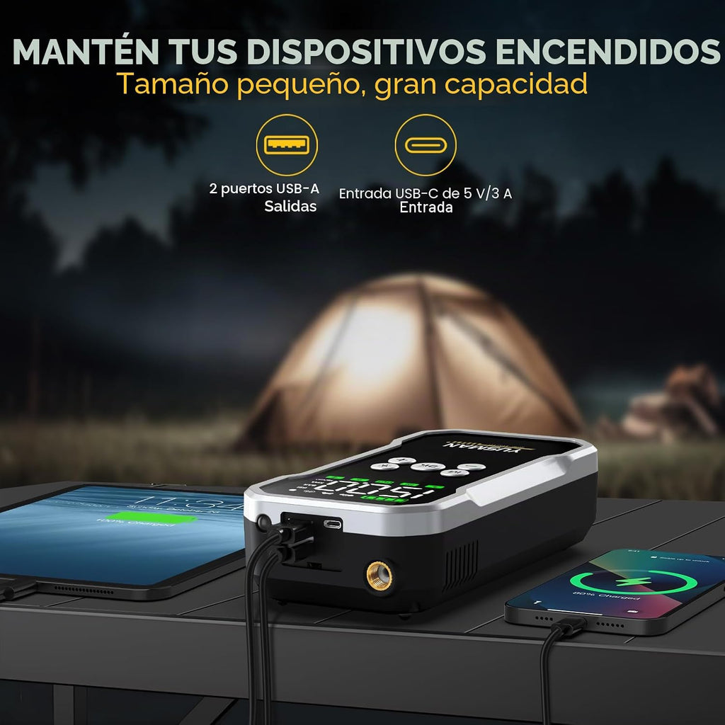 Arrancador, Arrancador de Coche de 6000A con Compresor de Aire, Paq...