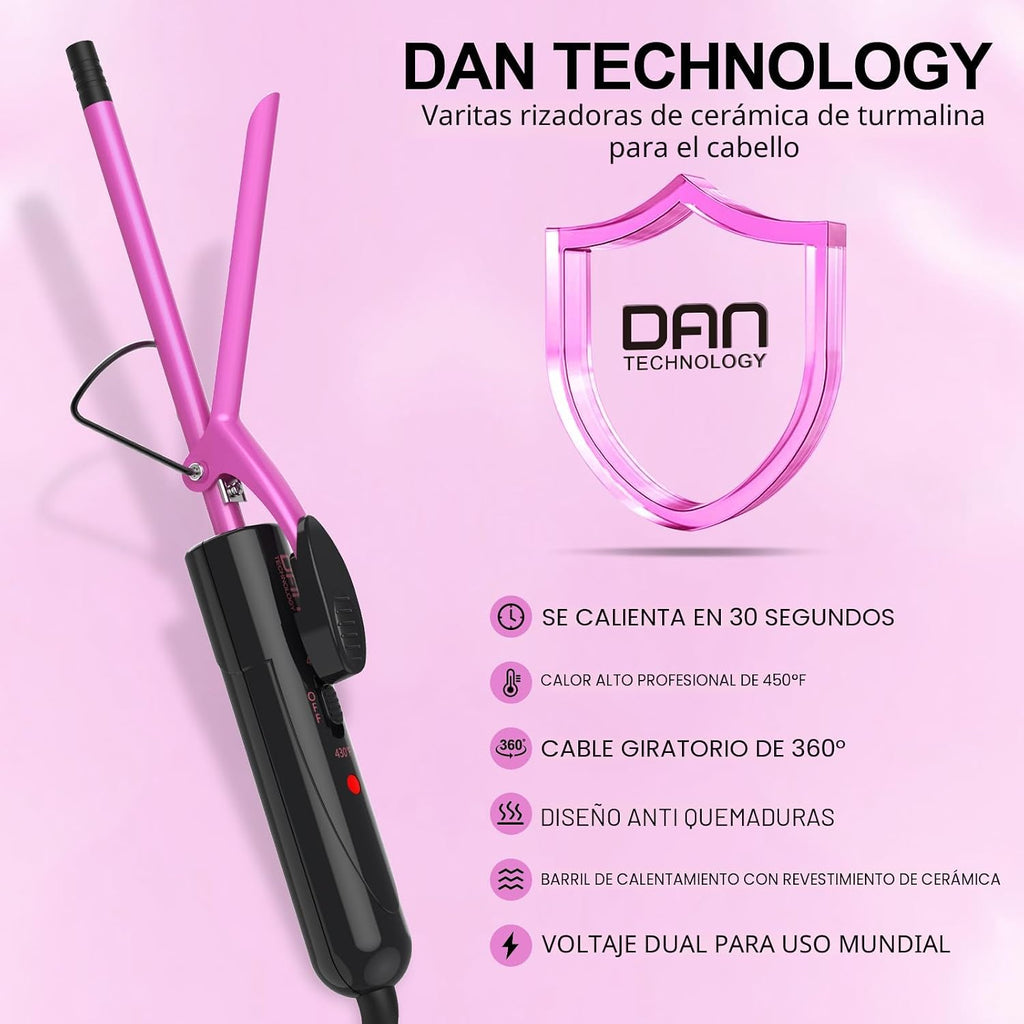 DAN Technology - Varita rizador pequeña de cerámica con temperatura...