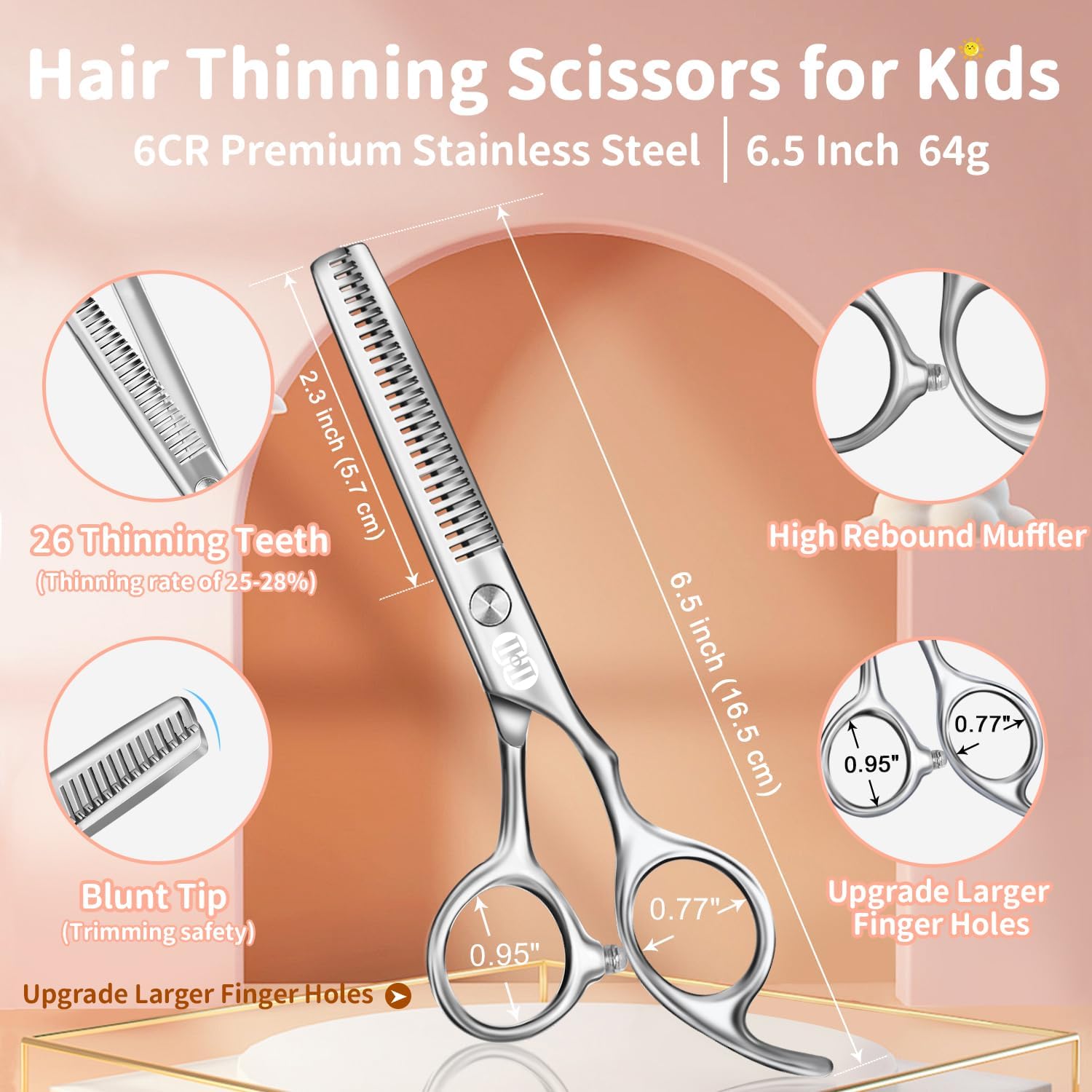 CIICII Kit de tijeras de corte de pelo para niños, juego de tijeras...
