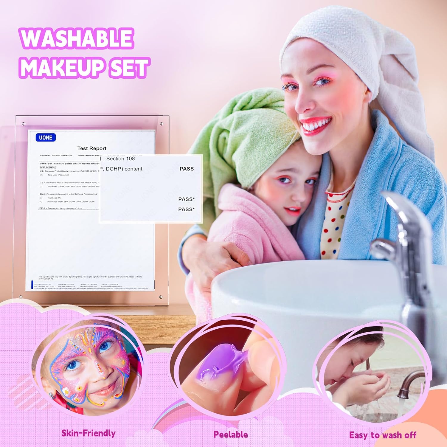 Beayuck Juego de maquillaje para niñas - Juego de juguetes de maqui...