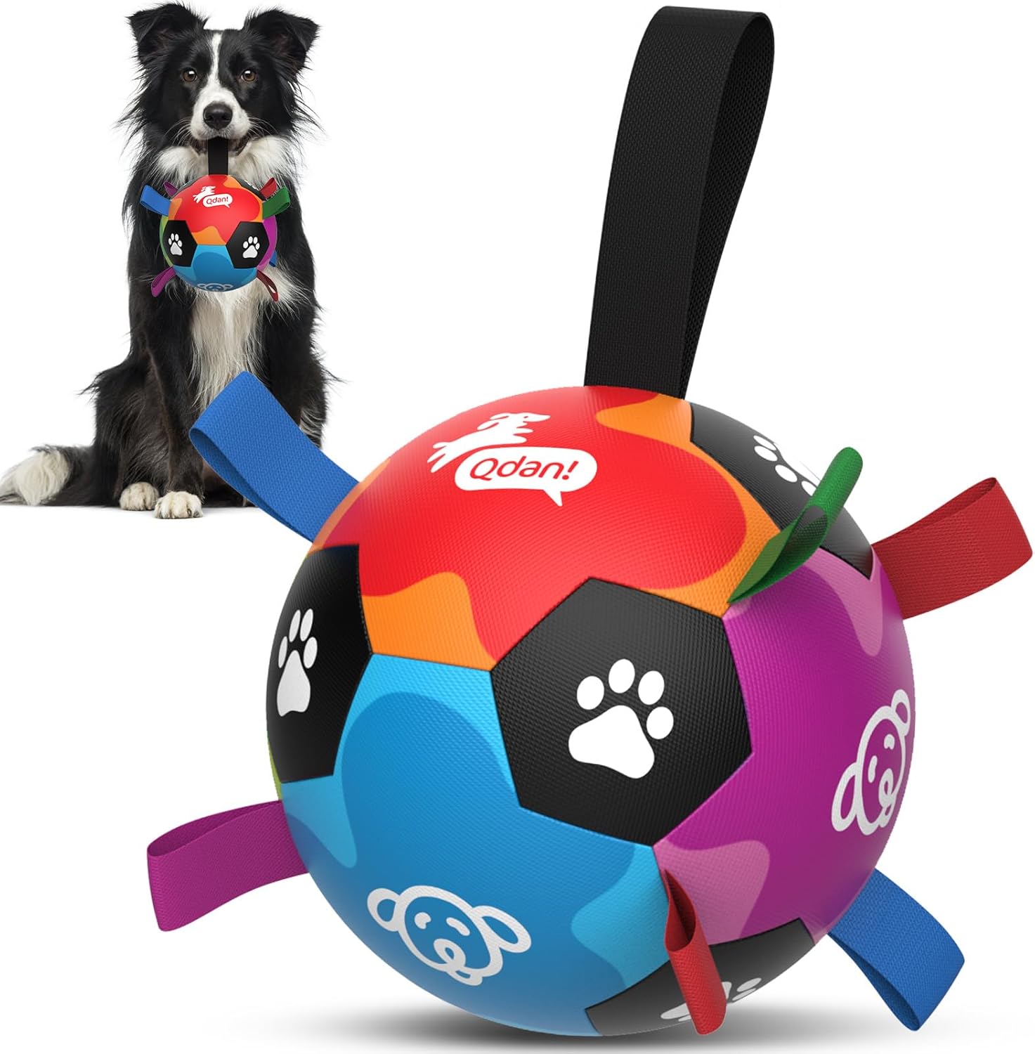 QDAN Juguetes para perros, pelotas duraderas para perros con correa...