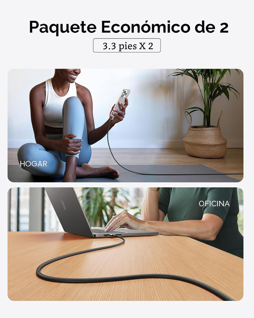 INIU Cable USB C a USB C, cable de carga rápida de 240 W, cable de...