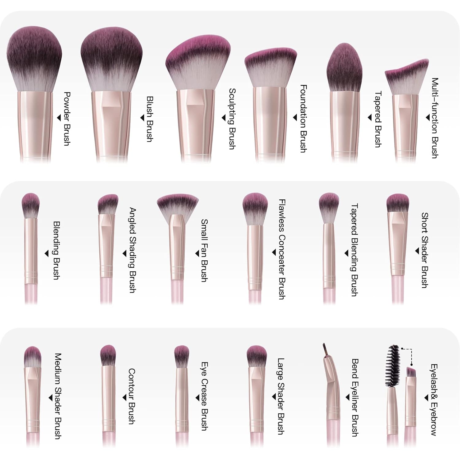 MAANGE - Juego de 18 brochas de maquillaje profesionales con estuch...