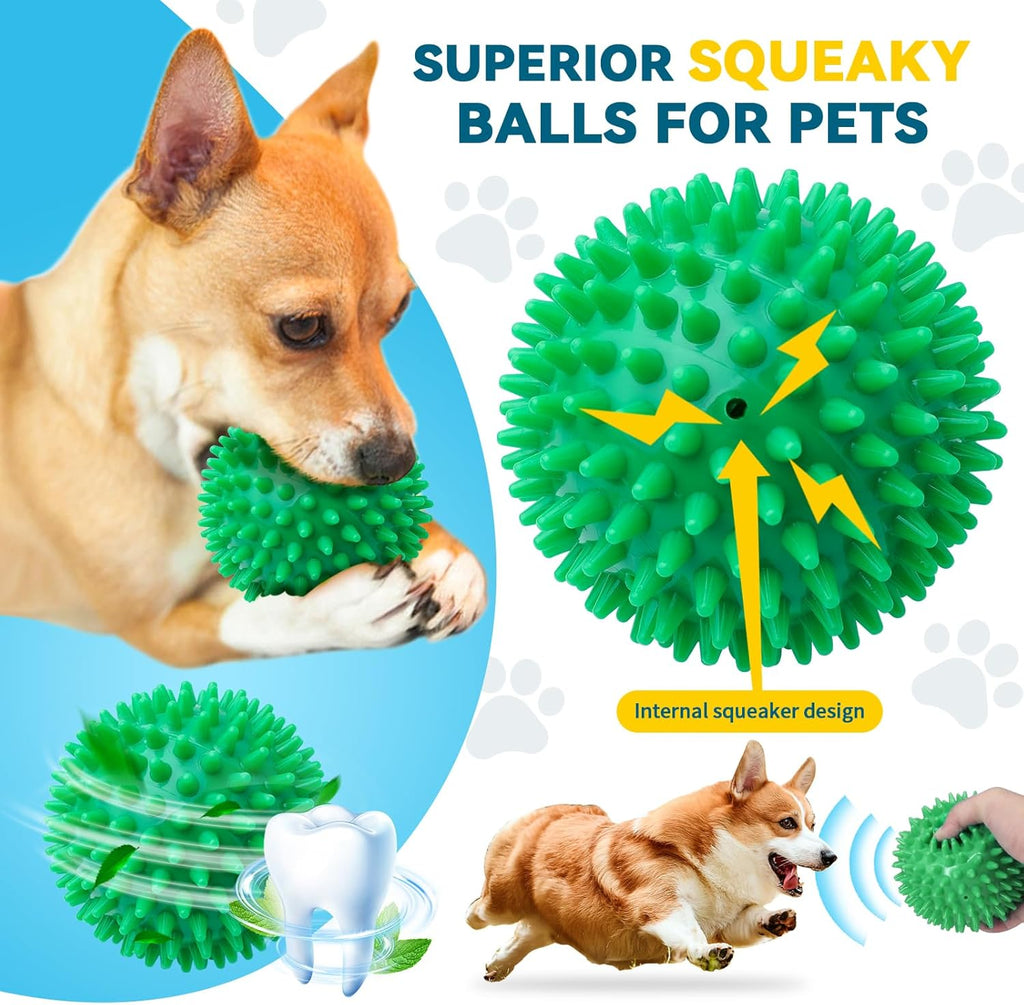 SHARLOVY - Bolas de juguete chillonas de 4.5'' para perros...