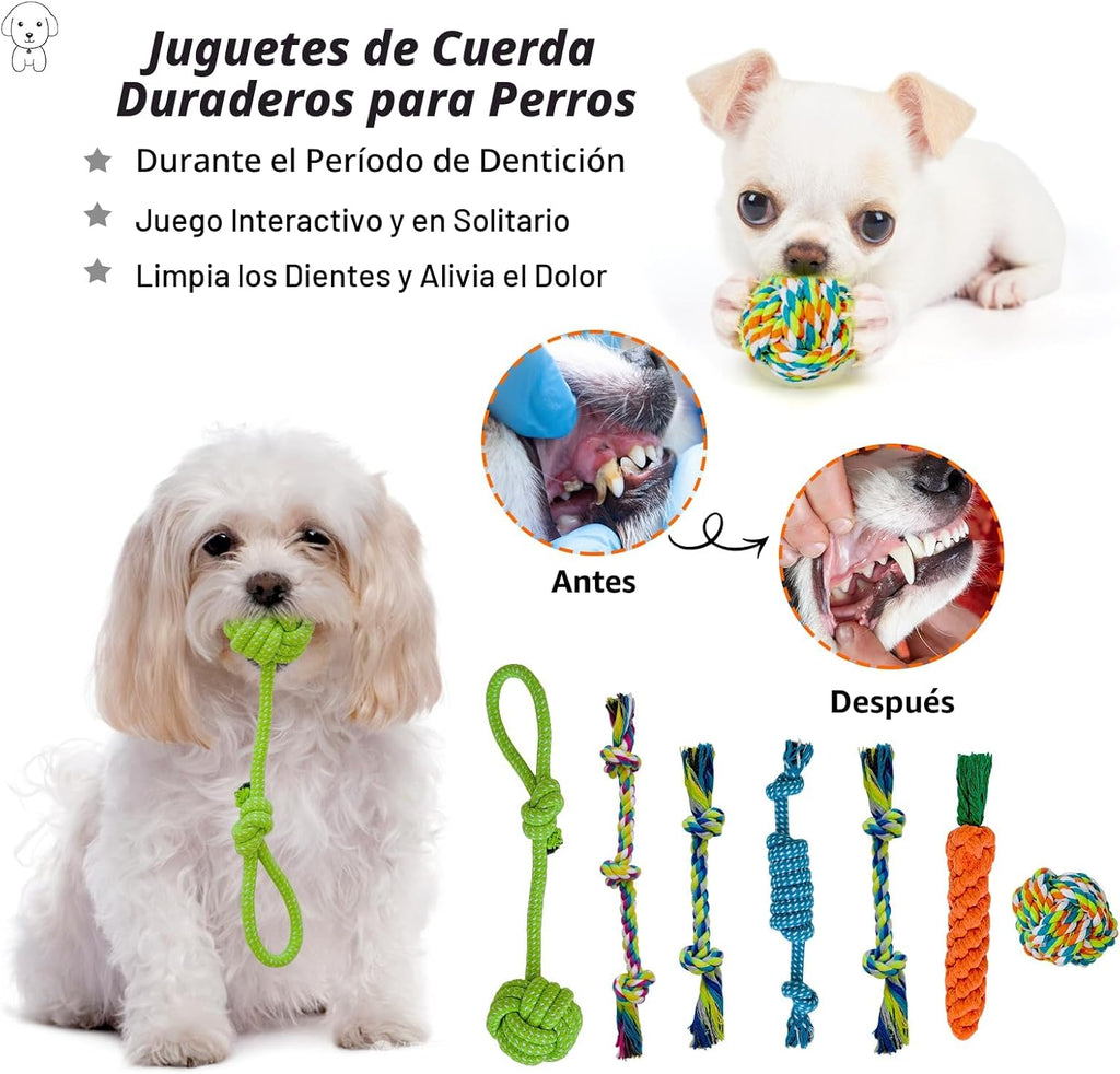 MRSOHRET 20 Piezas Juguetes Masticables para Cachorros en Dentición...