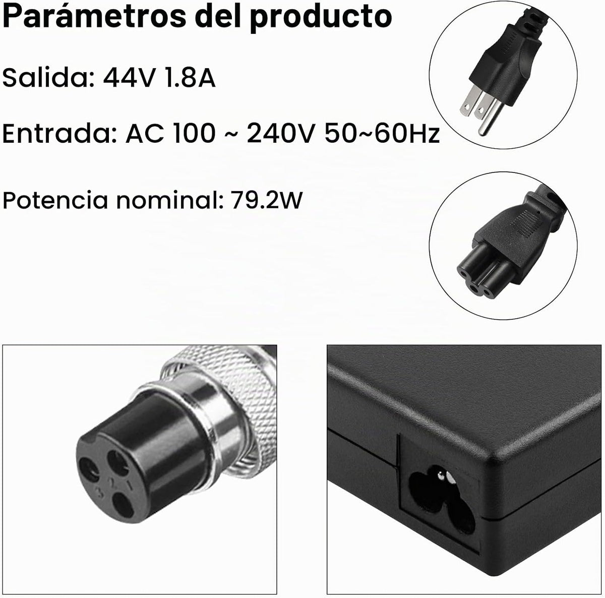 Cargador de 44 voltios y 1.8 amperios para 36 V Boreem Jia, Minimot...