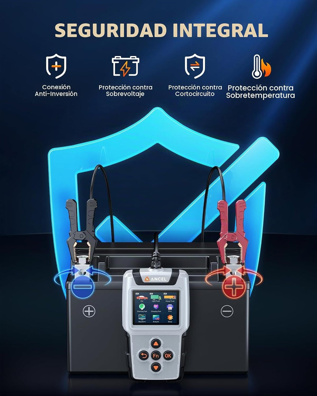 ANCEL BA101PRO - Probador de batería para automóvil, camión, SUV, R...