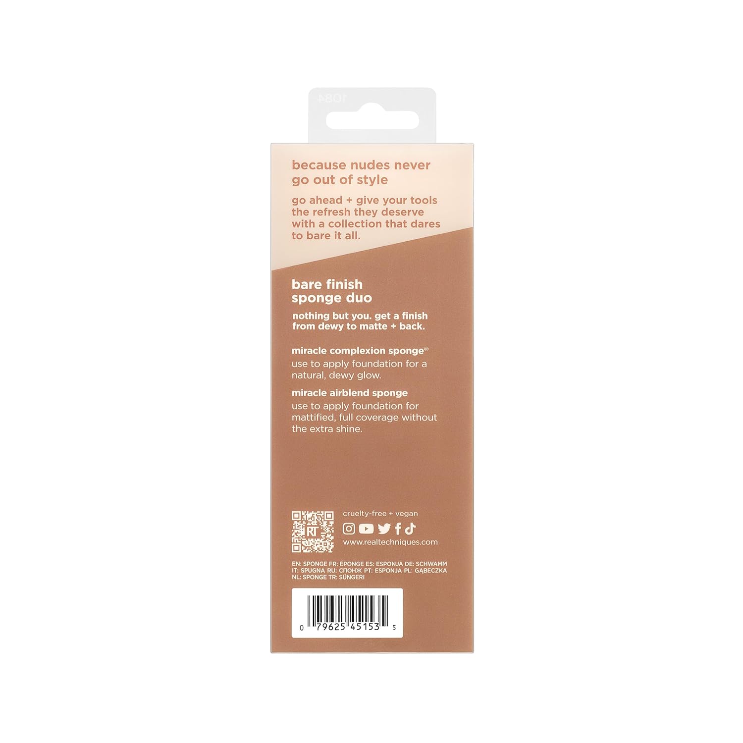 Real Techniques New Nudes Bare Finish Sponge Duo, esponjas de belle...