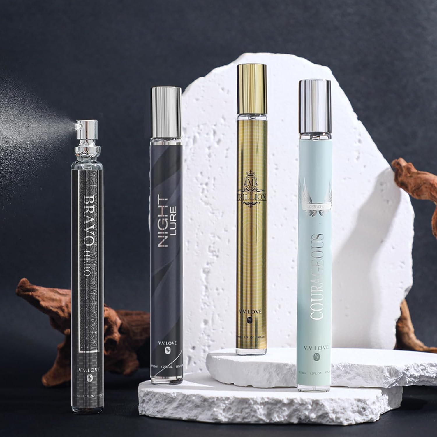 MZANK Colonia para hombre, paquete de 4 perfumes para él, muestra d...