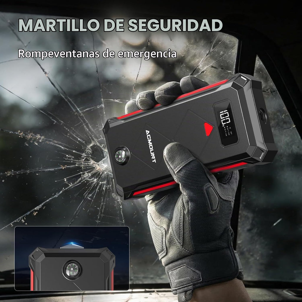 Acmount P100 - Arrancador de auto P100, paquete de batería de arran...