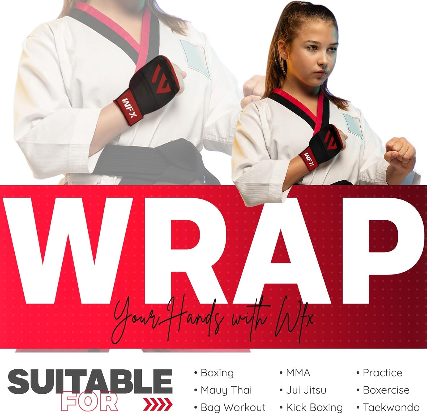 WFX - Guantes de mano para niños y jóvenes de boxeo, interiores, co...