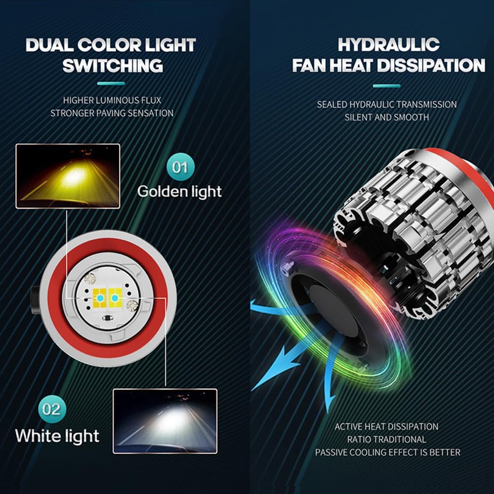 L1B TF1 Bombillas LED antiniebla, de doble color, 3000 K, amarillo...