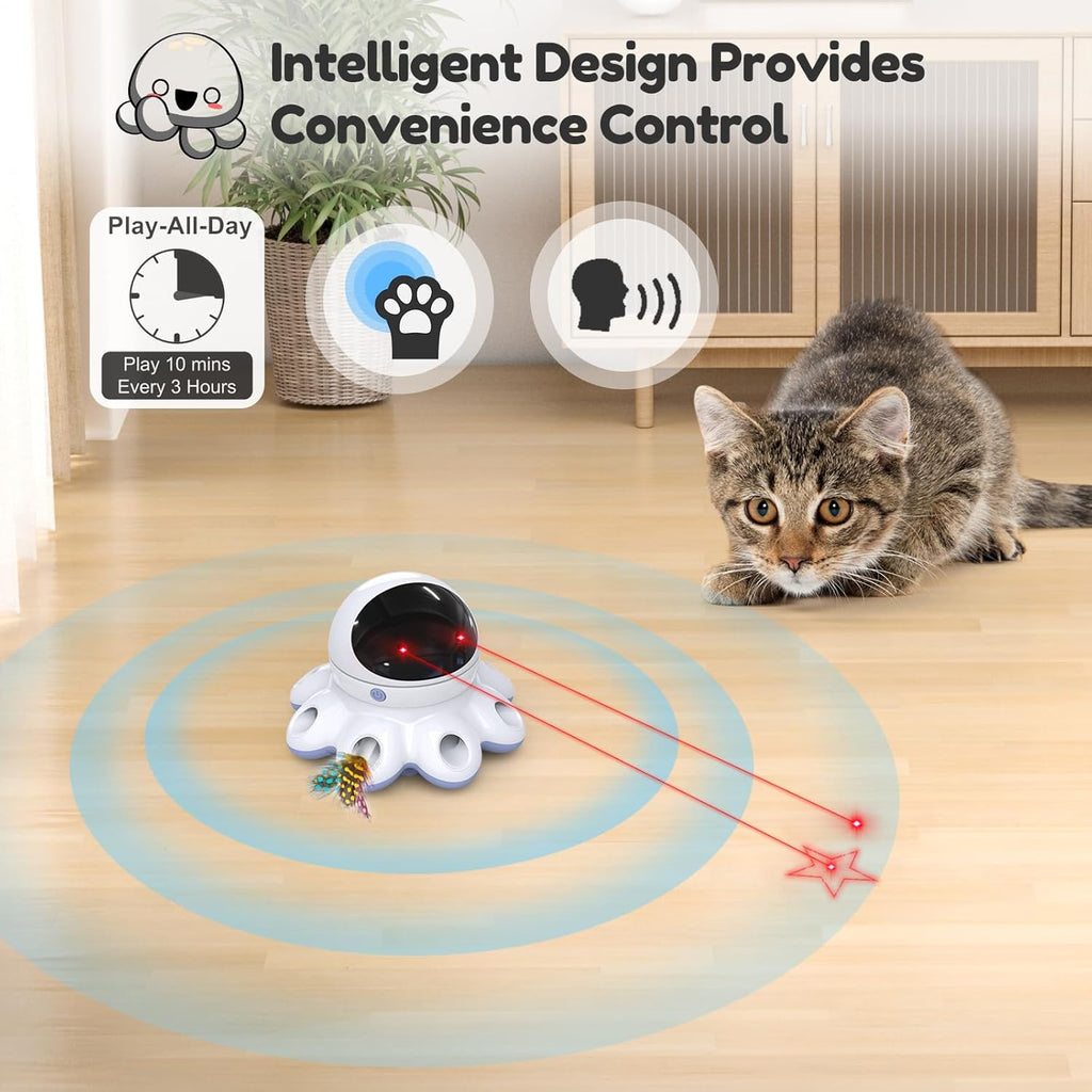 ORSDA Juguete Láser para Gatos, 2 en 1 Interactivo Automático Activ...