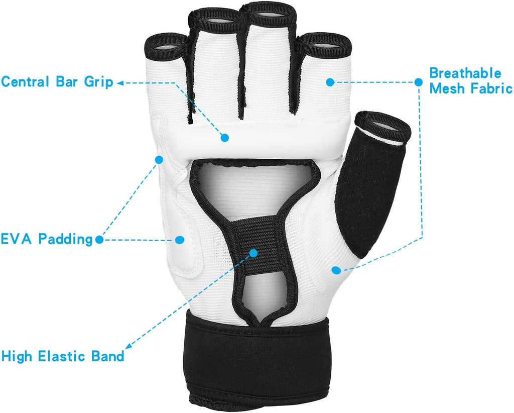 Guantes de kickboxing de medio dedo, también aptos para entrenamien...