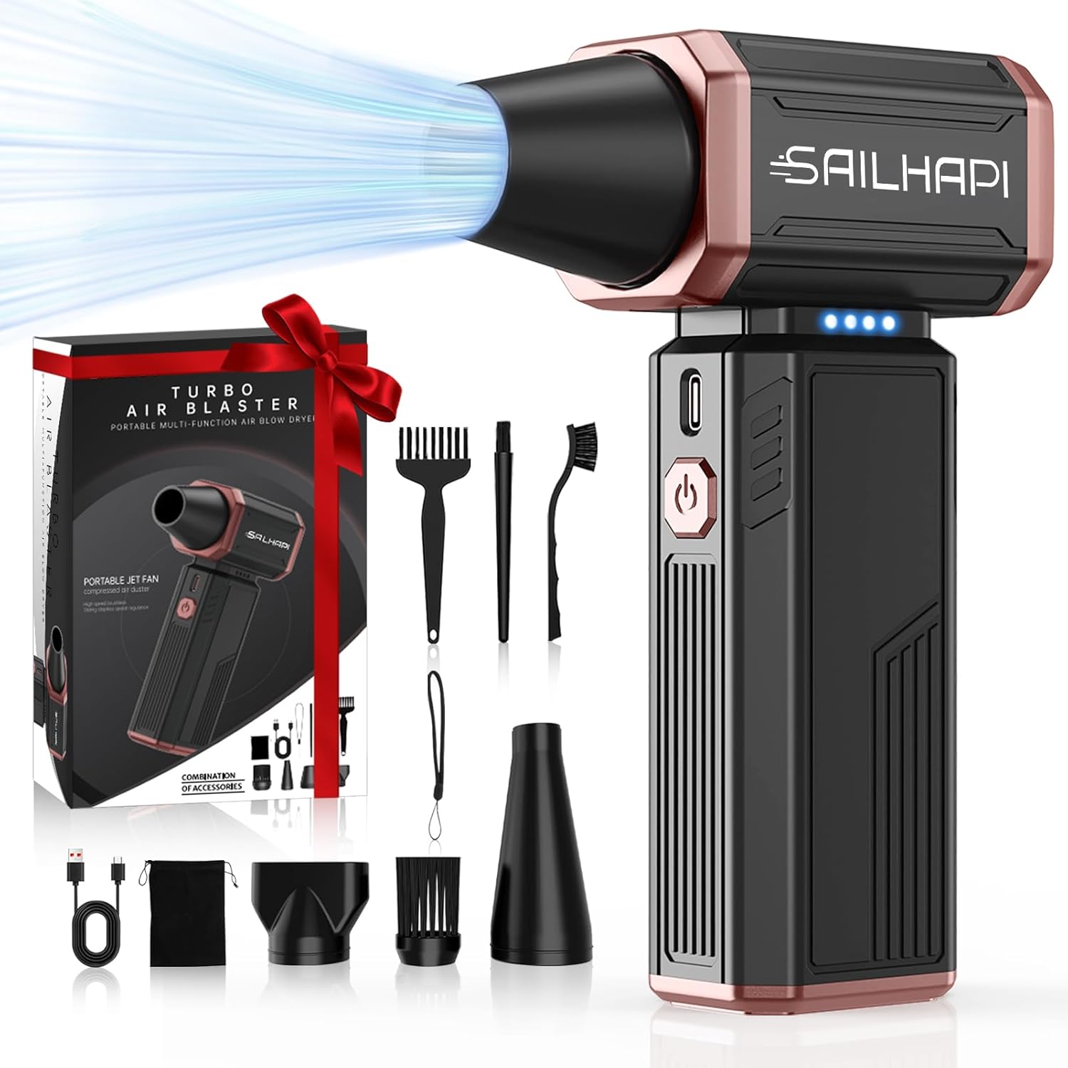 SAILHAPI Plumero de aire comprimido 300000RPM, soplador inalámbrico...