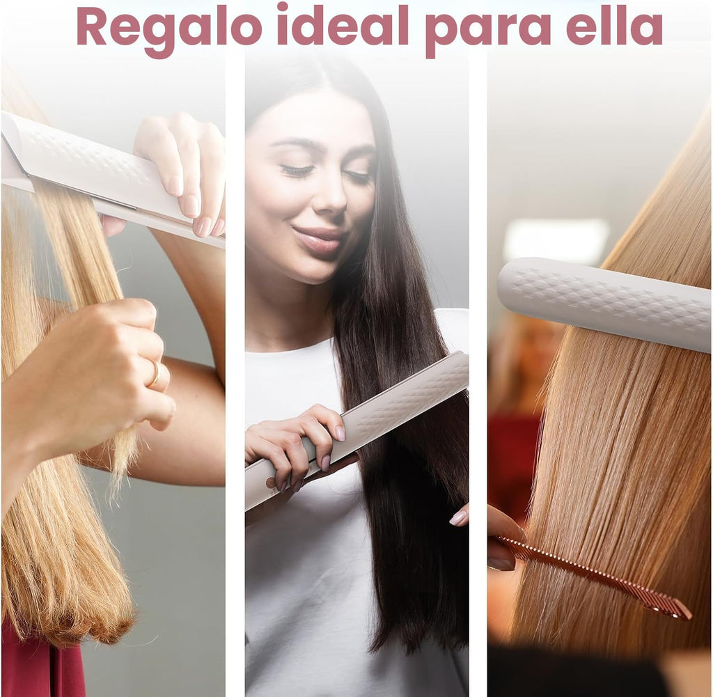 Quico Plancha para el cabello, alisadora de cabello de viaje global...