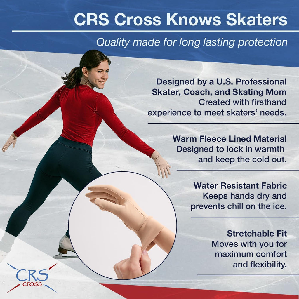 CRS Cross Padded Ice Skating Gloves. Warm Padded Protection. Figure...