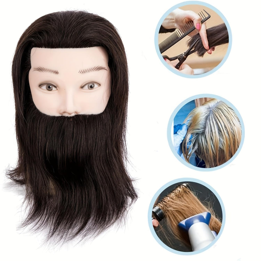 Yiifiulyn Cabeza de maniquí de cabello humano, para estudiantes de...