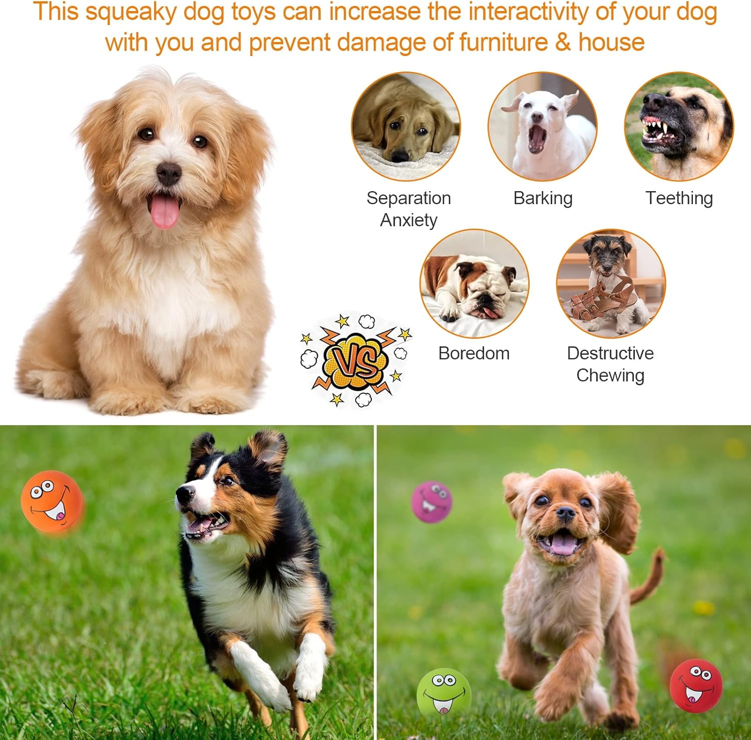 Coricorsu Juguetes Chirriantes para Perros, Mordedores Duraderos de...