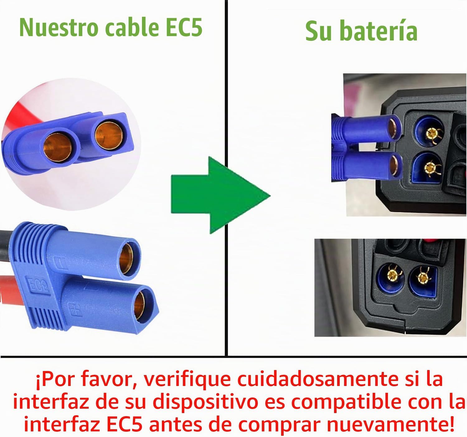 Cable de arranque EC5 con pinzas para batería para batería de arran...