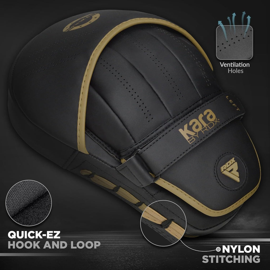 RDX Almohadillas de boxeo Curvadas Focus Mits, Maya Hide Leather Ka...