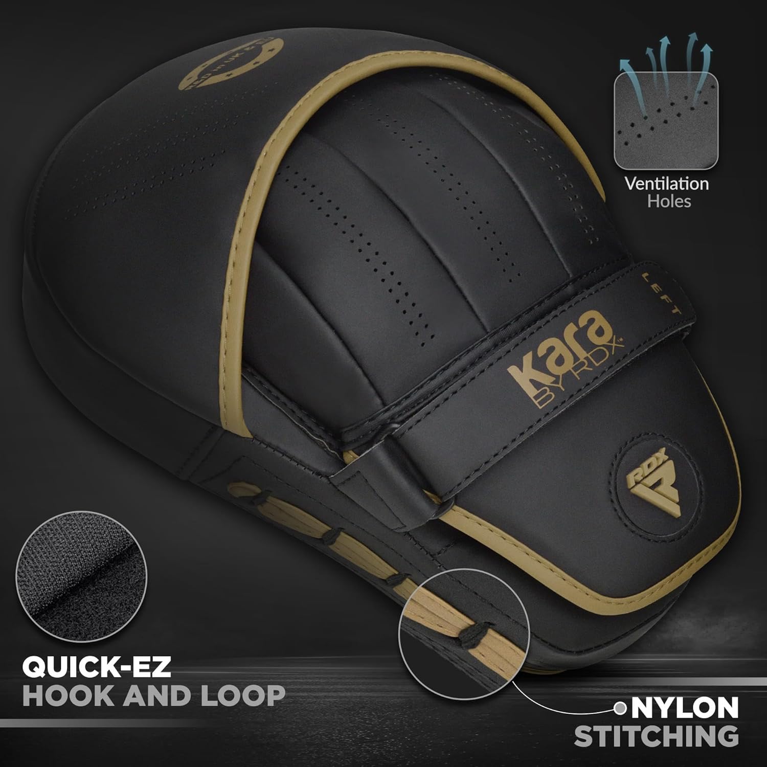 RDX Almohadillas de boxeo Curvadas Focus Mits, Maya Hide Leather Ka...