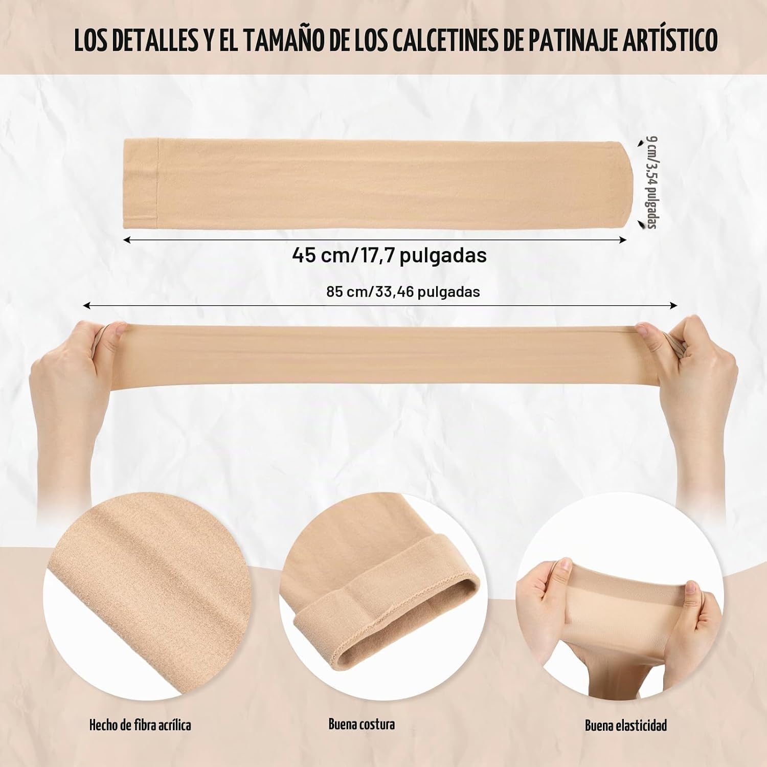Toulite 12 pares de calcetines de patinaje artístico, calcetines de...