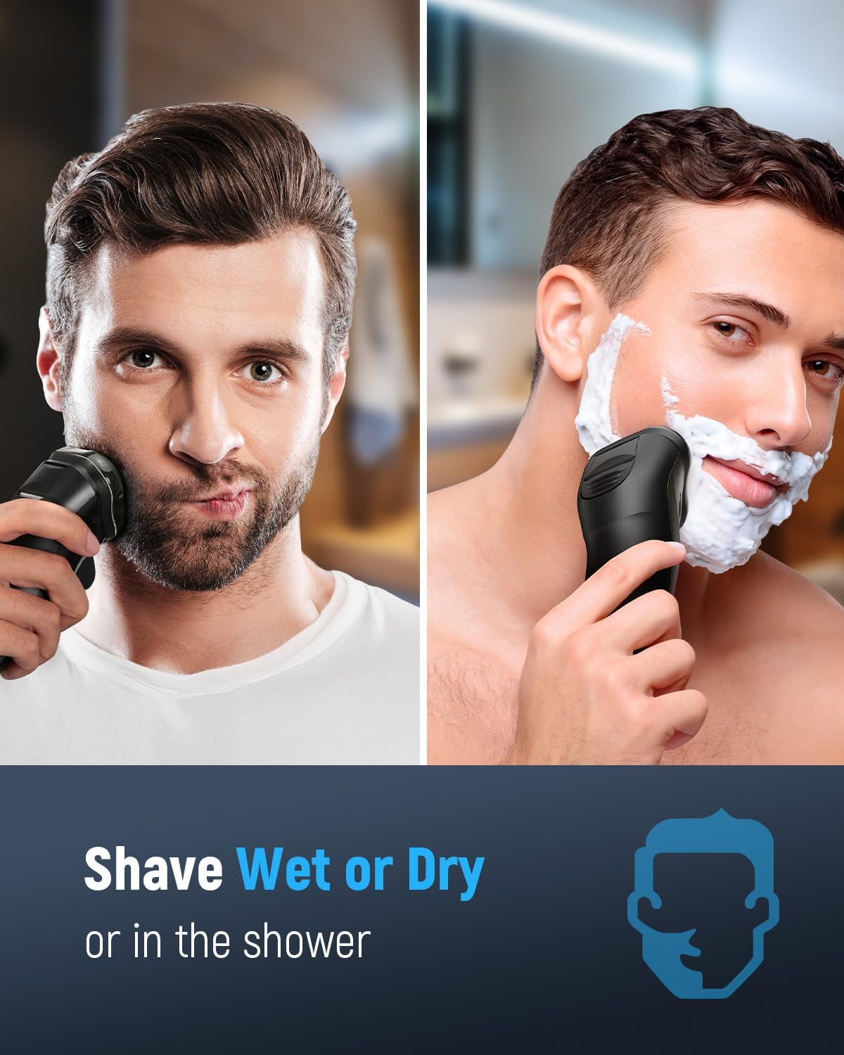 Maquinilla de afeitar eléctrica para hombres inalámbrica: afeitador...