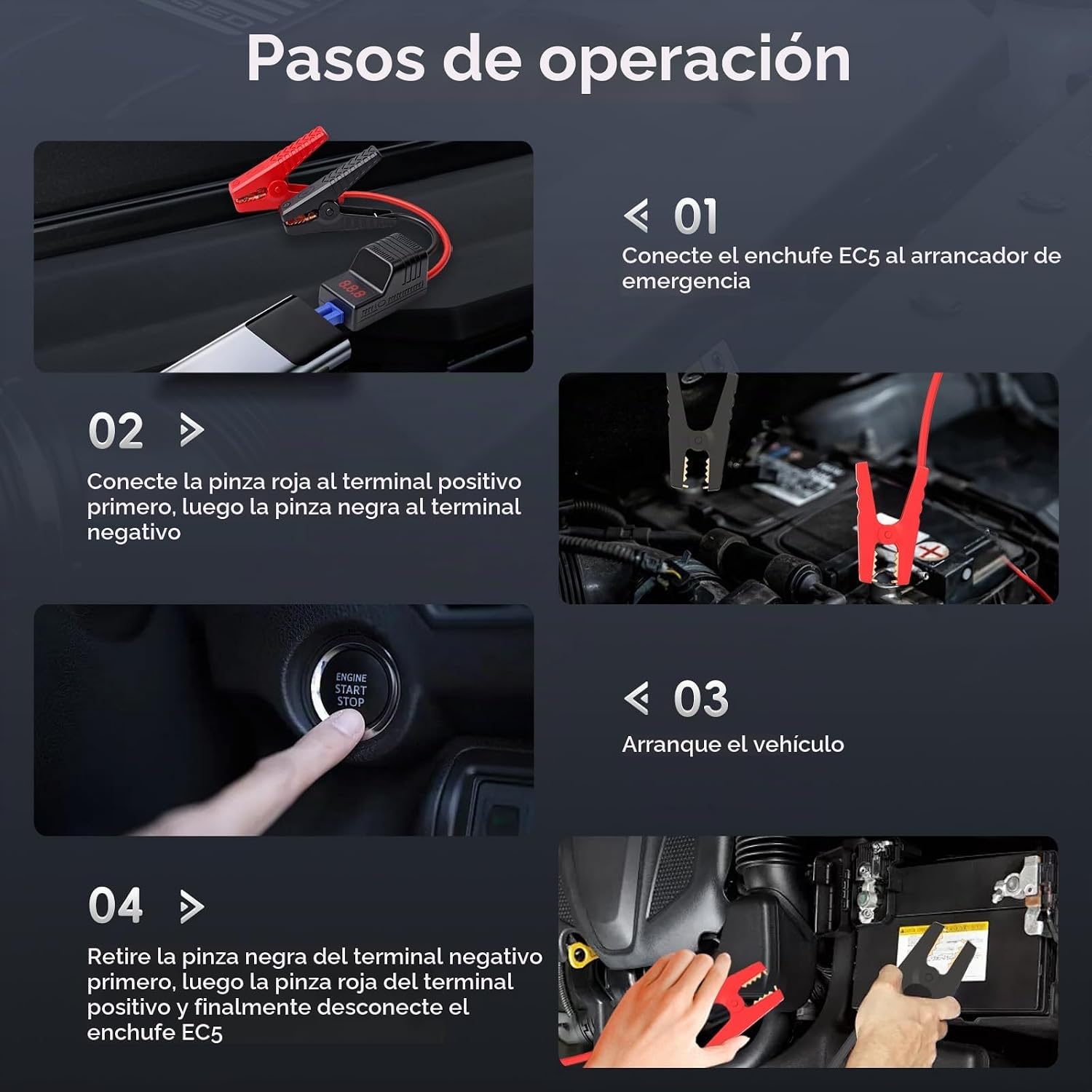 Mayspare Abrazaderas de arranque inteligentes EC5 de 10 AWG, clips...