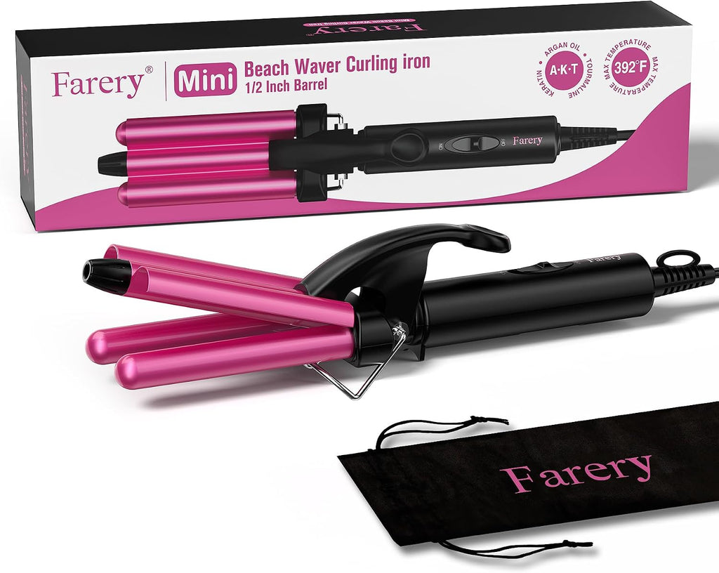 FARERY Plancha de Rizar Mini Onduladora, 1\/2 Pulgada, Rizador de C...