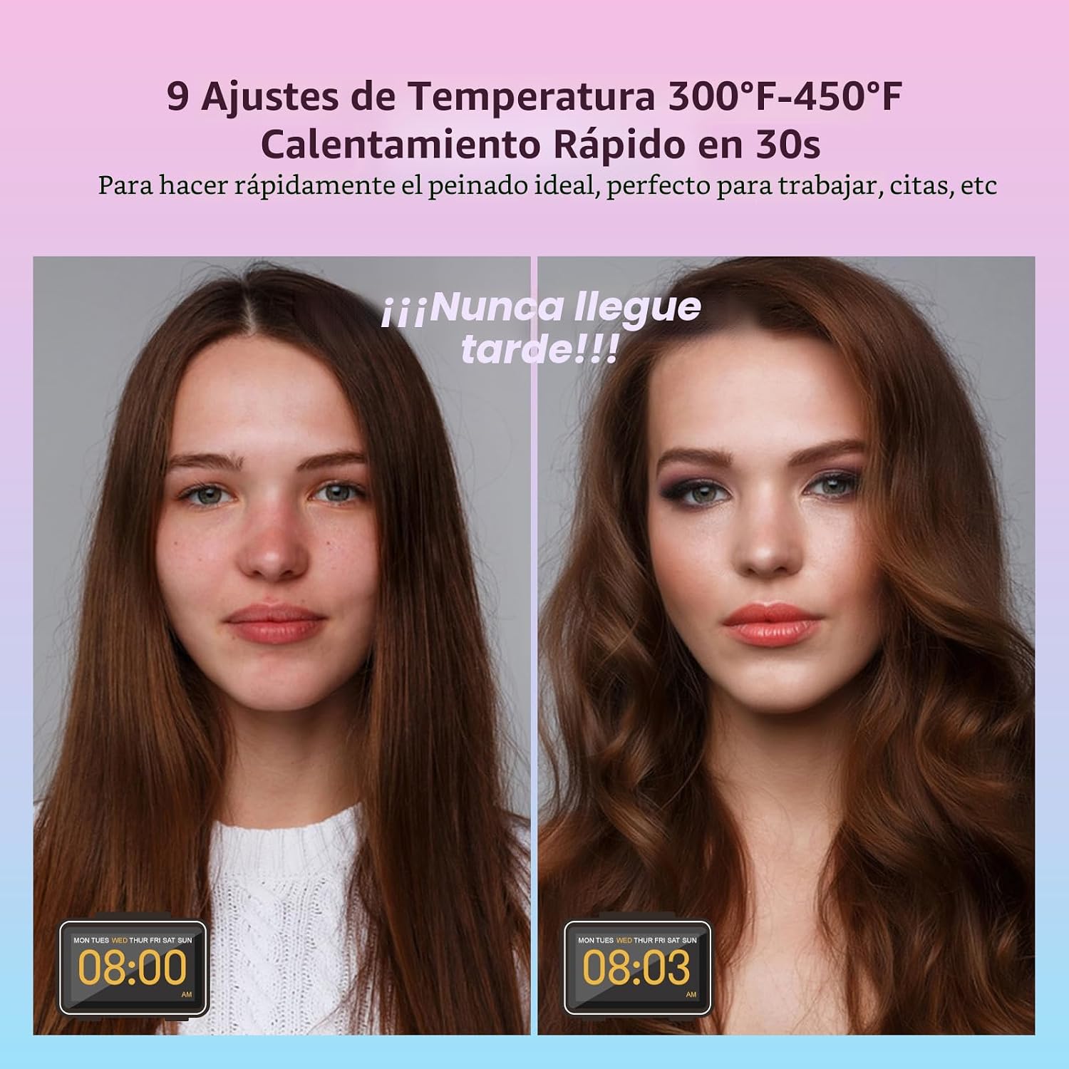 DORISILK Plancha Plana Colorida de 450 Grados, Alisador y Rizador d...