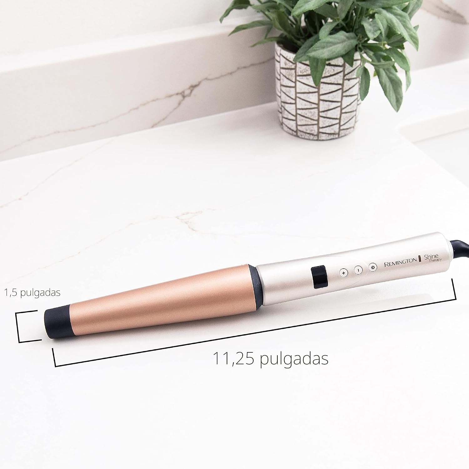 REMINGTON SHINE THERAPY - Varita rizadora, infundida con aceite de...