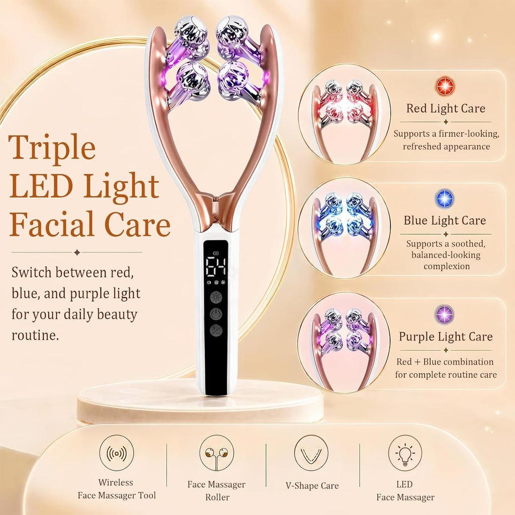 SZMDLX Herramienta de masajeador facial inalámbrico, rodillo facial...